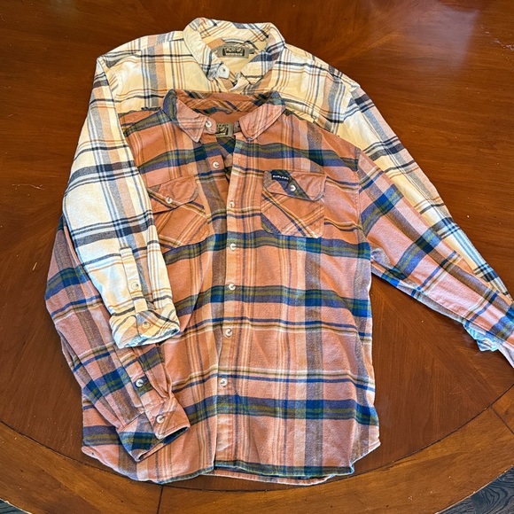 BURLEBO Plaid Shirts in Cream and Orange - Picture 1 of 3